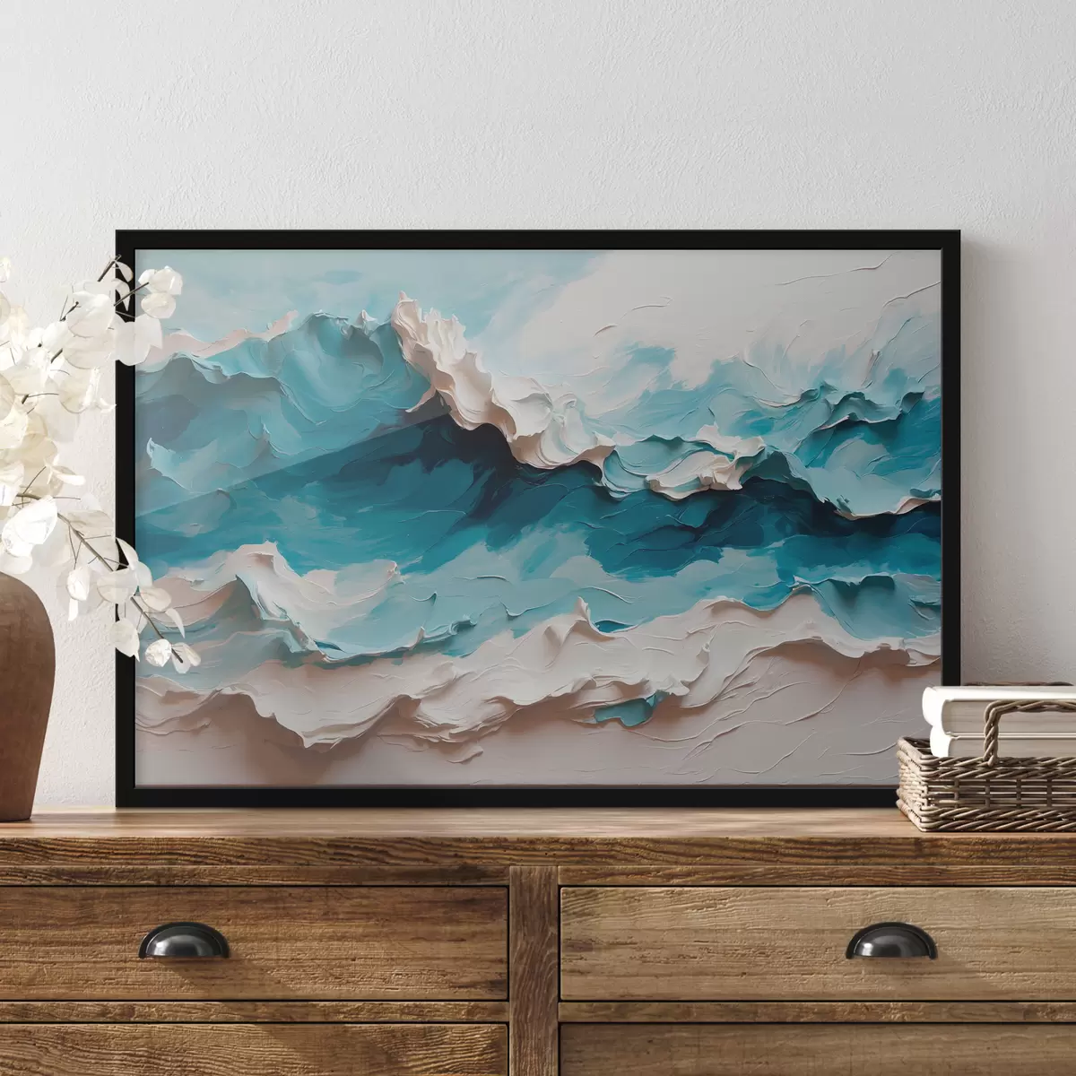 Poster Ola abstracta y espuma de mar f40859