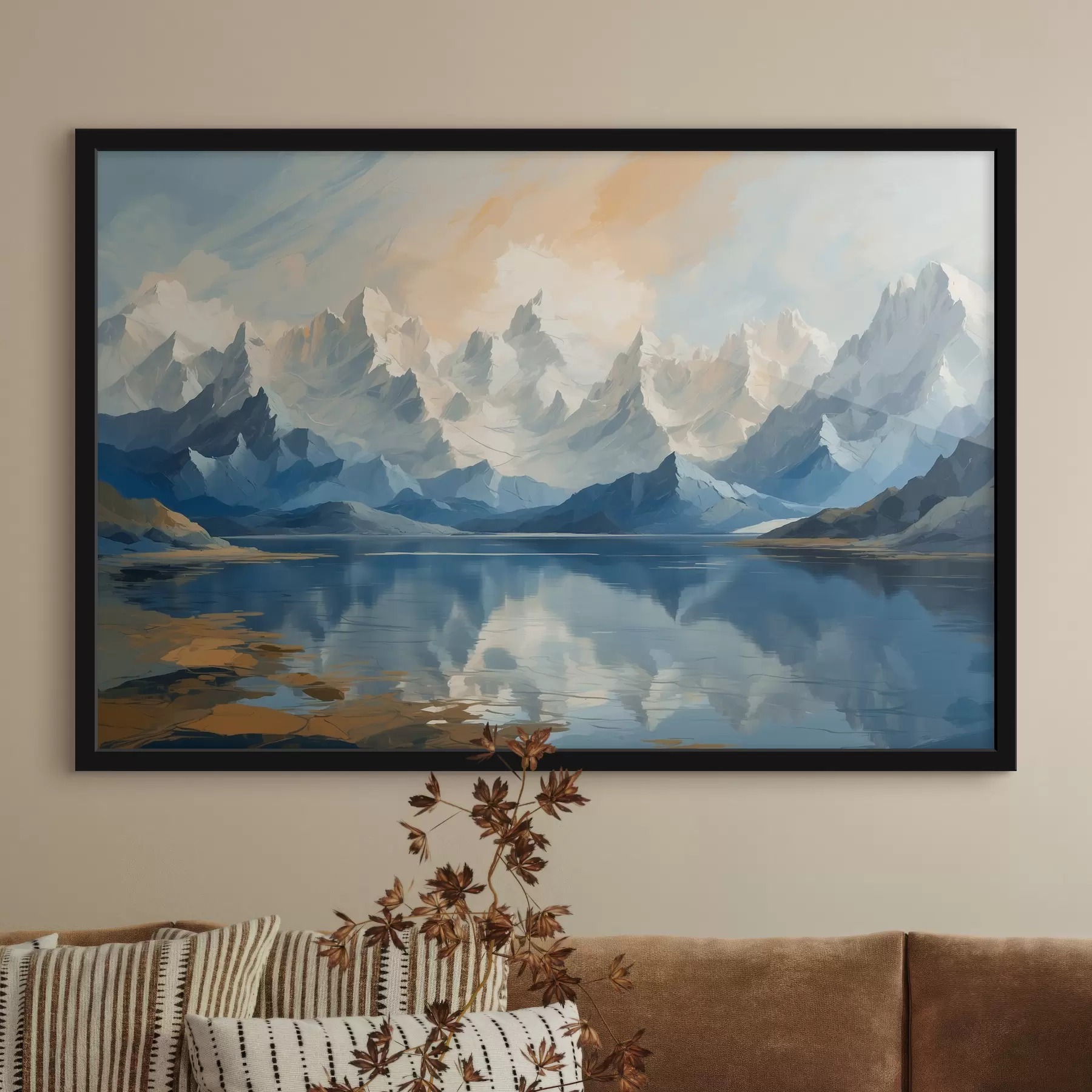 murales de pared Lago y montañas nevadas f40861