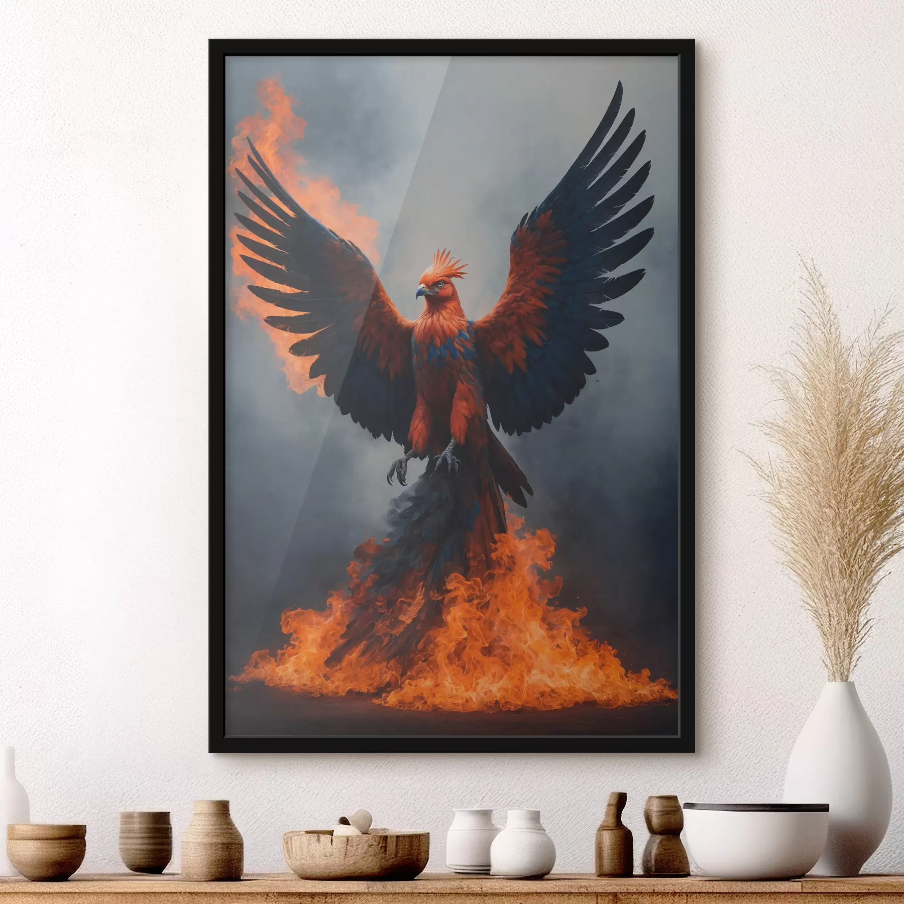 murales de pared Fénix sobre fondo difuminado f40873