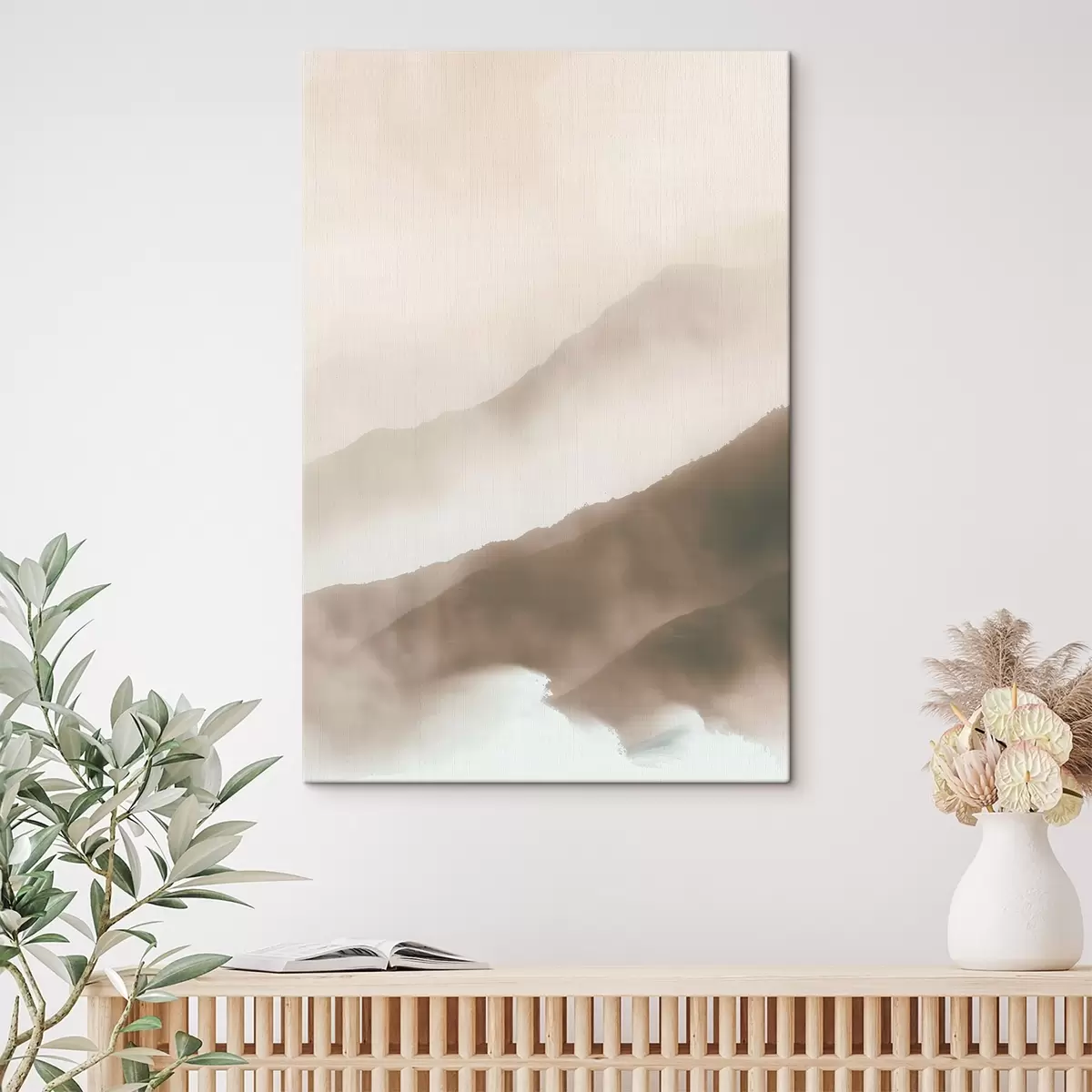 murales de pared Suaves ondas de tonos tierra apagados s38640