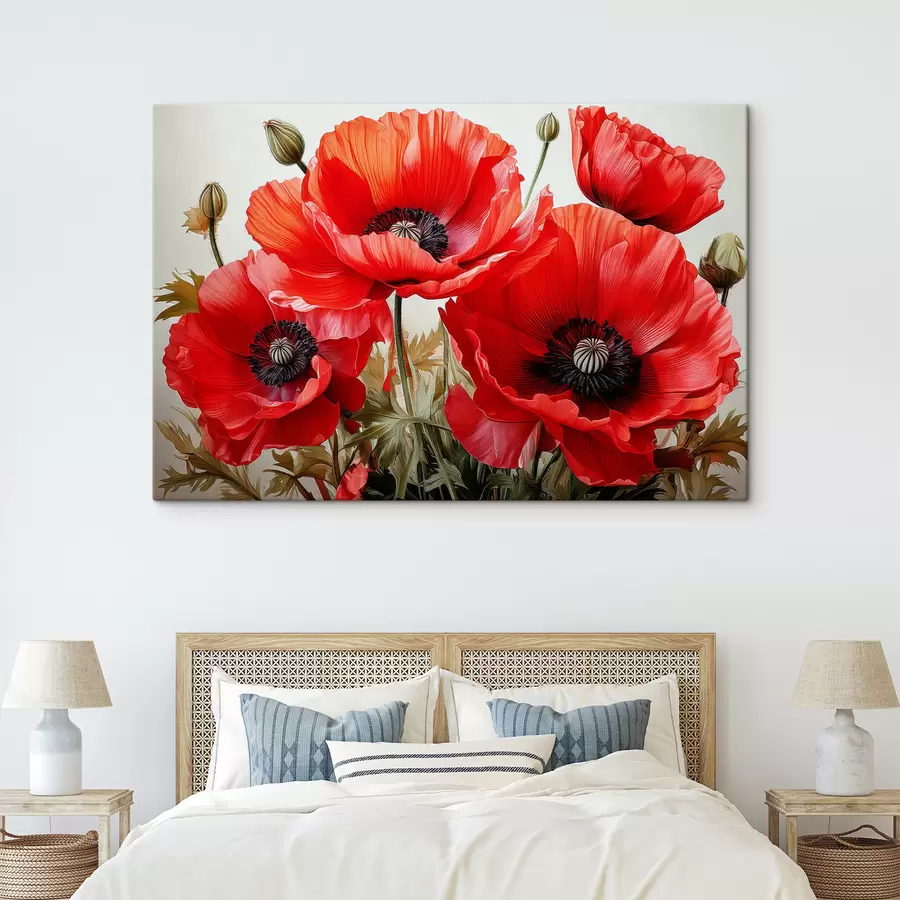 murales de pared amapolas rojas grandes s41107