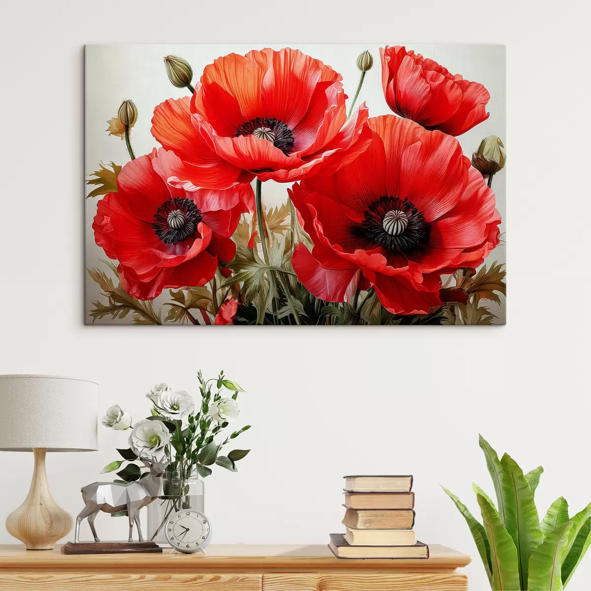 murales de pared amapolas rojas grandes s41107