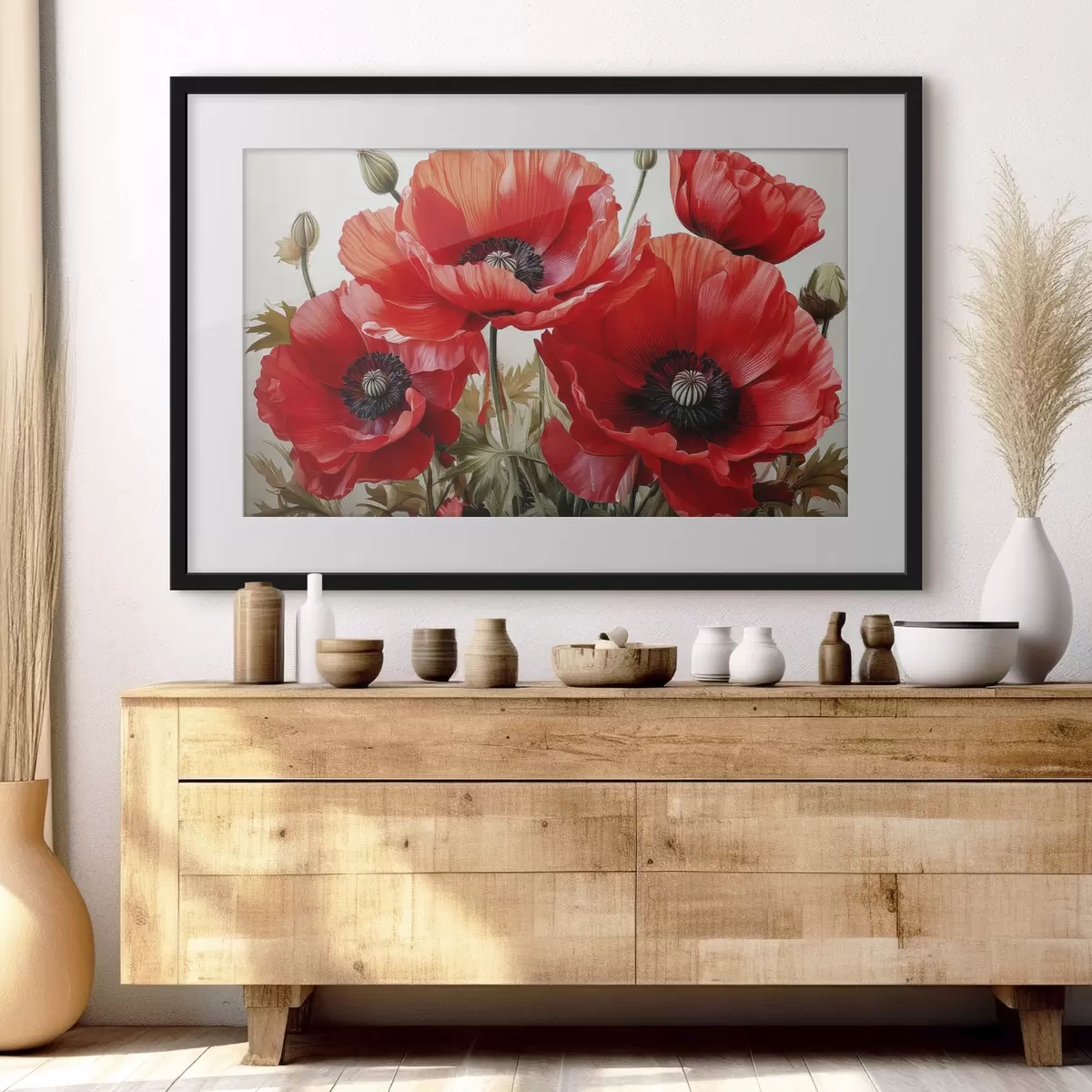 Poster amapolas rojas grandes f41107