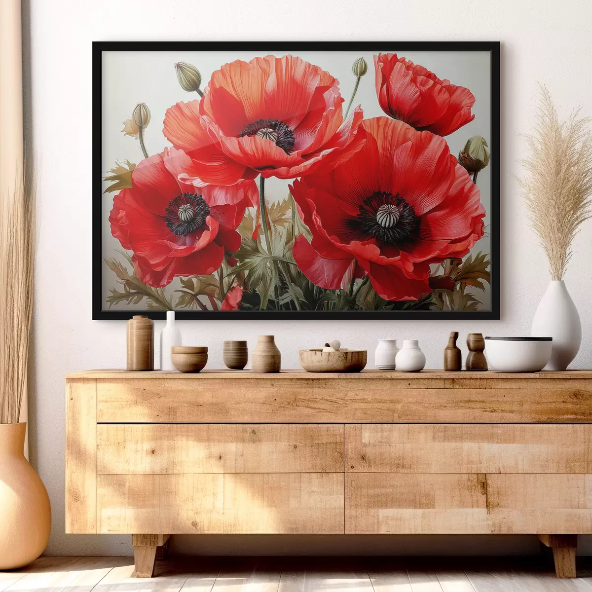 Poster amapolas rojas grandes f41107