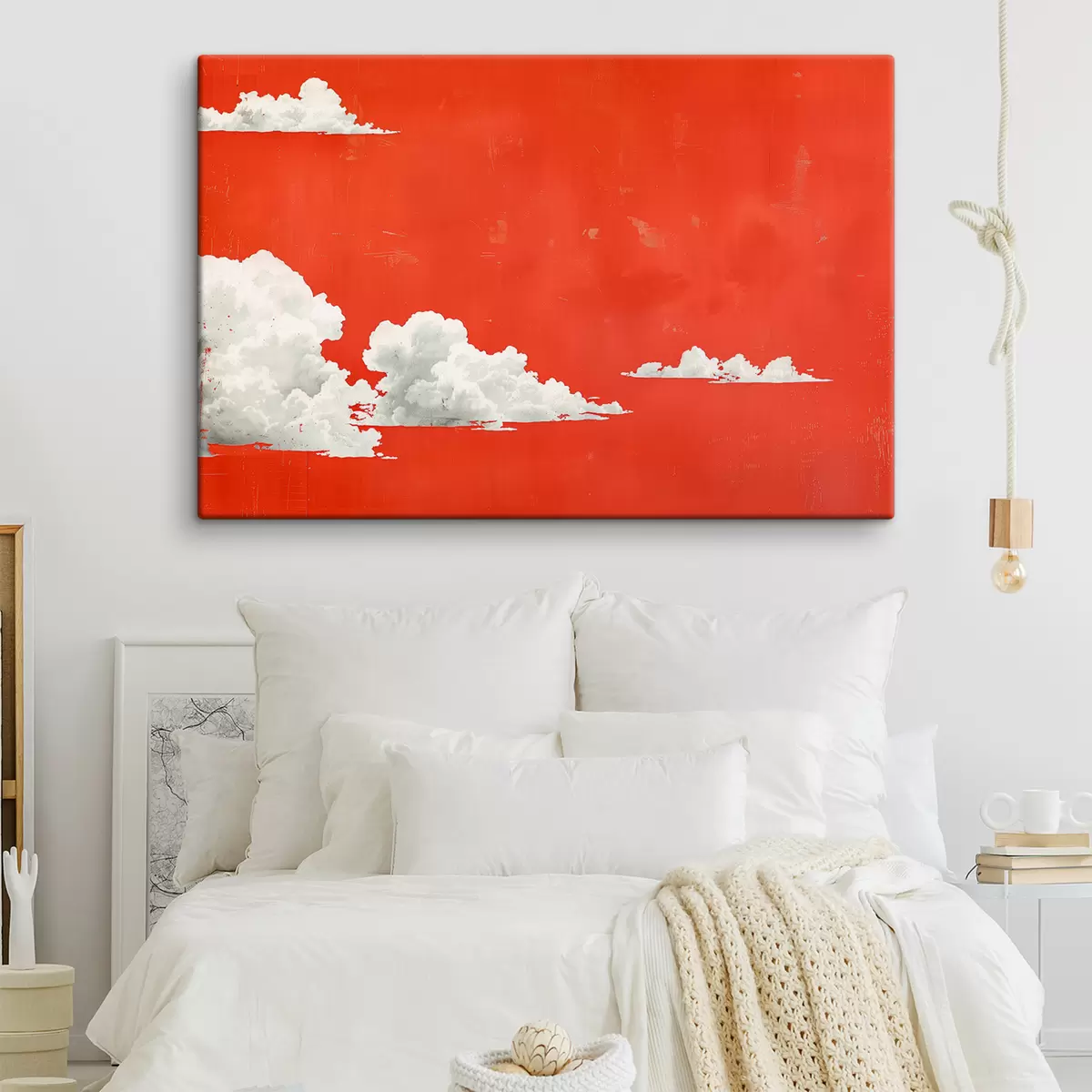 murales de pared Cielo rojo con nubes blancas s40974