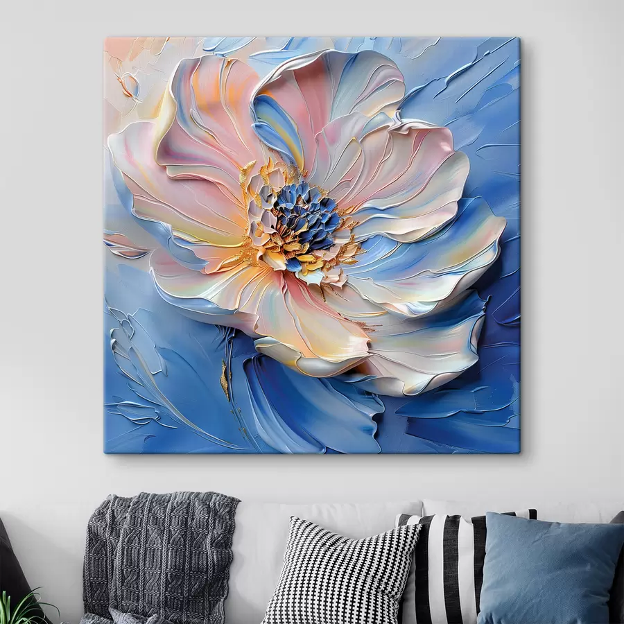 murales de pared Un enorme capullo de flor con amplias pinceladas de pintura s40993