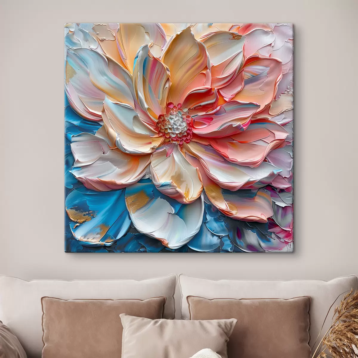 murales de pared Pétalos de flores de colores con pinceladas atrevidas s41005