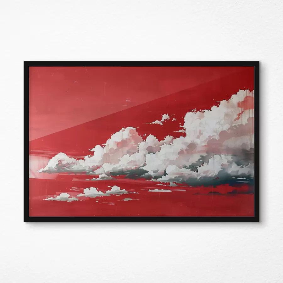 murales de pared Nubes tormentosas sobre fondo rojo f40987