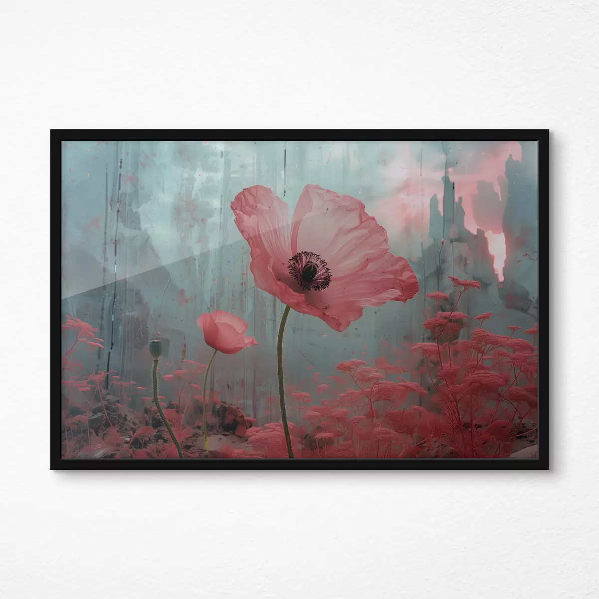 Poster Amapolas de naturaleza futurista f40988
