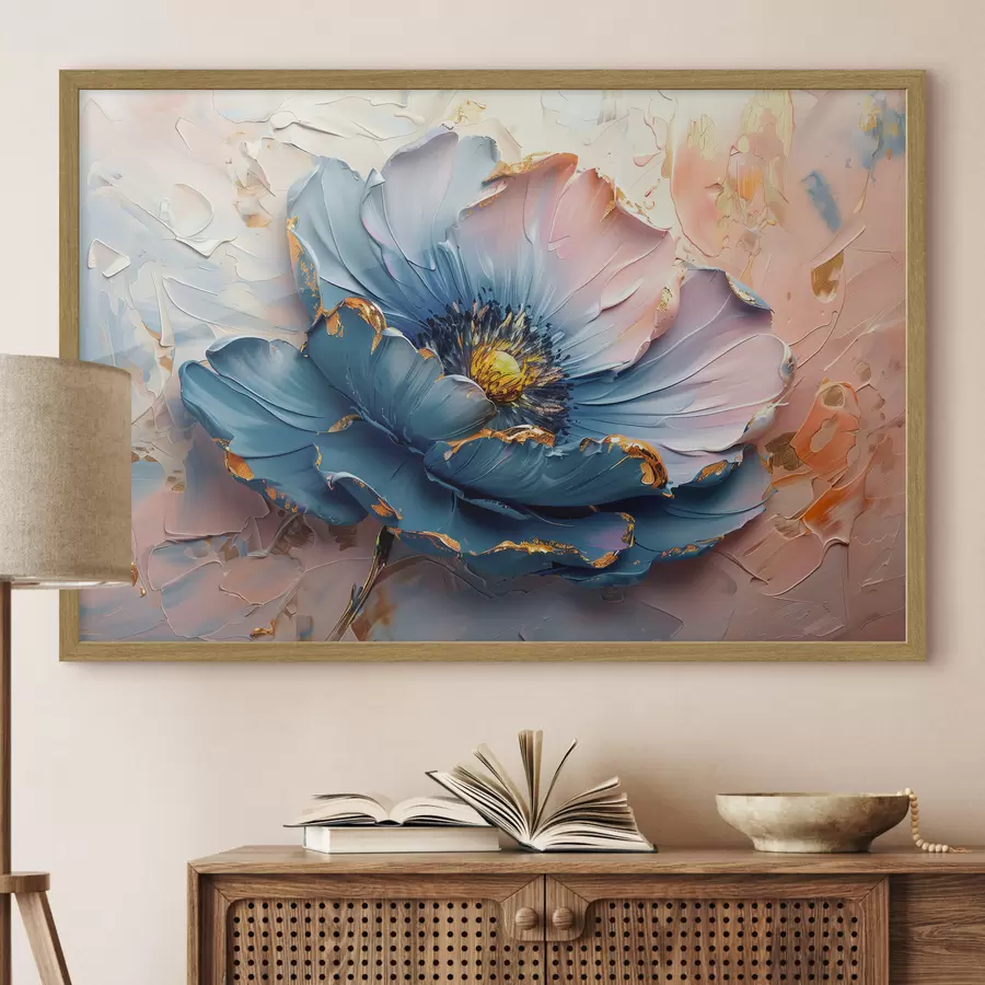 murales de pared Una gran flor de delicados colores, audaces pinceladas al óleo f40991