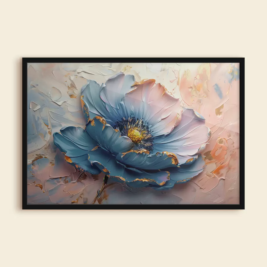 murales de pared Una gran flor de delicados colores, audaces pinceladas al óleo f40991