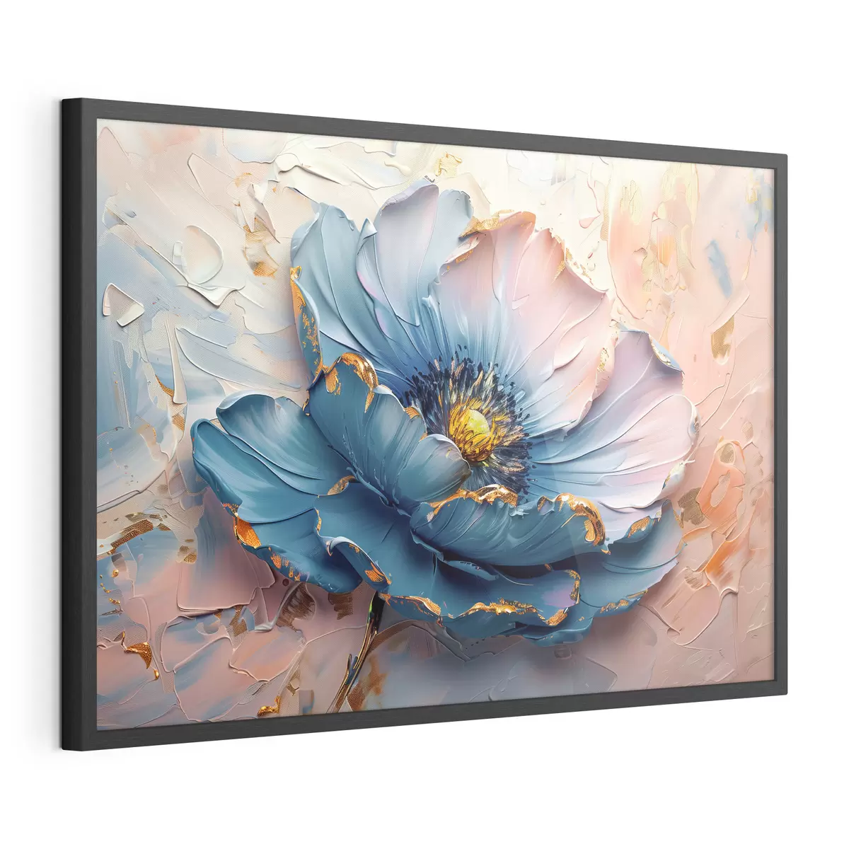 Poster Una gran flor de delicados colores, audaces pinceladas al óleo f40991