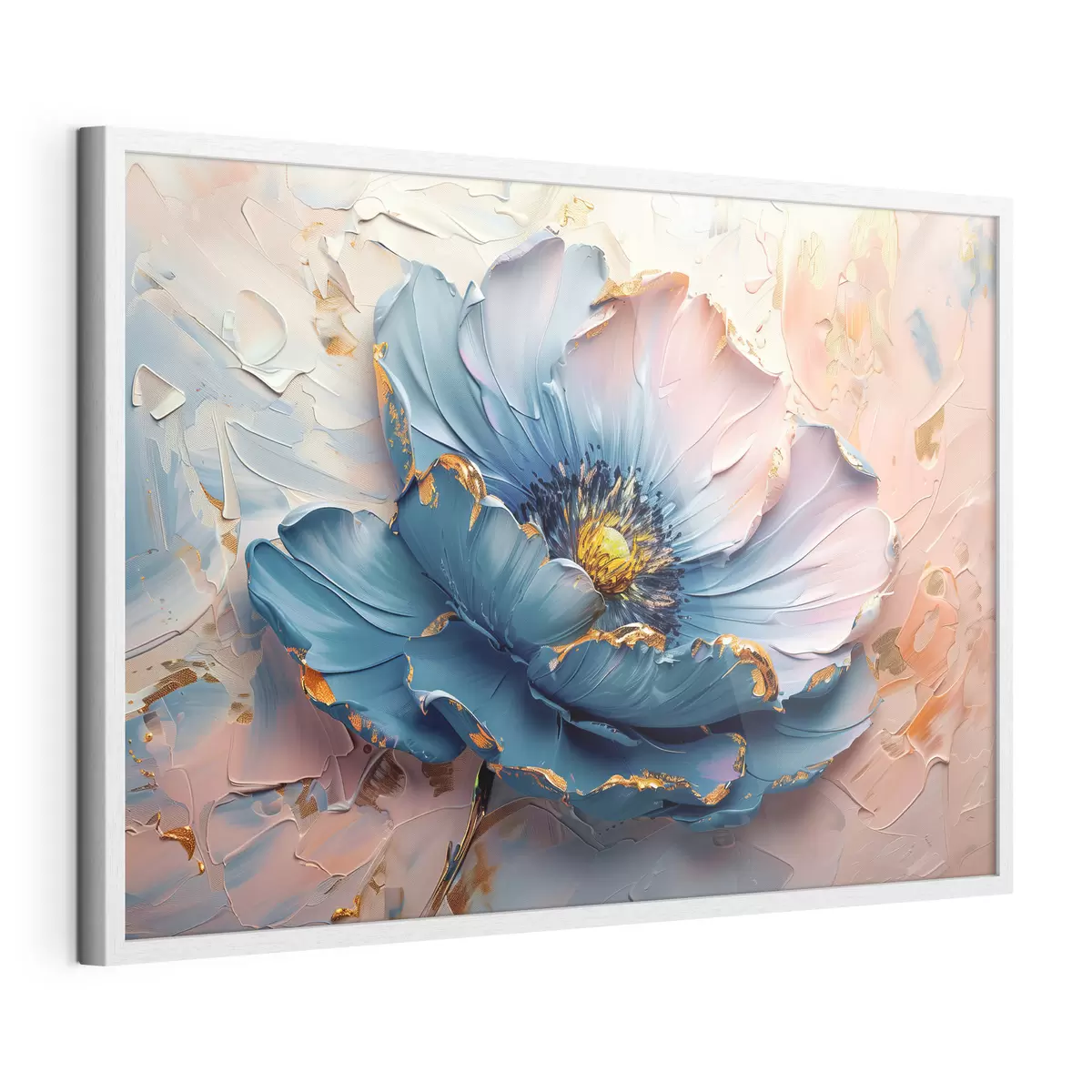 Poster Una gran flor de delicados colores, audaces pinceladas al óleo f40991
