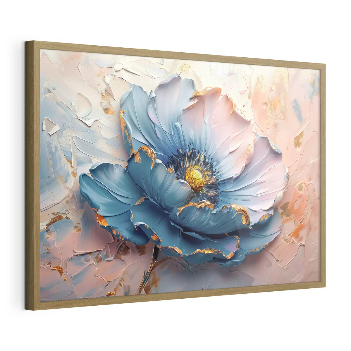 Poster Una gran flor de delicados colores, audaces pinceladas al óleo f40991