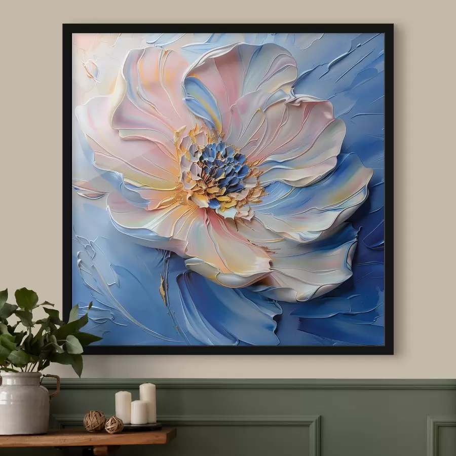 murales de pared Un enorme capullo de flor con amplias pinceladas de pintura f40993