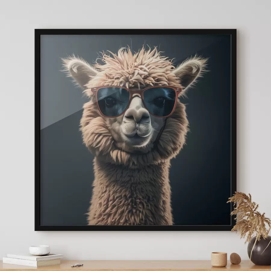 murales de pared Elegante llama con gafas f40995