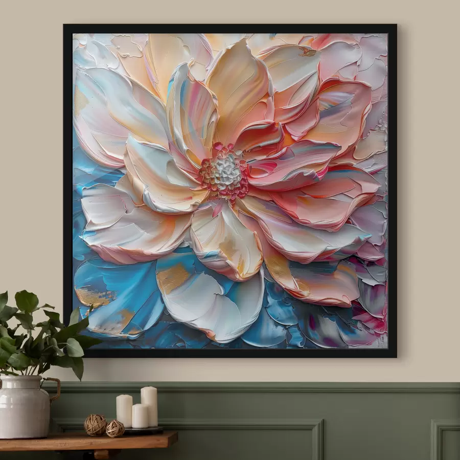 murales de pared Pétalos de flores de colores con pinceladas atrevidas f41005