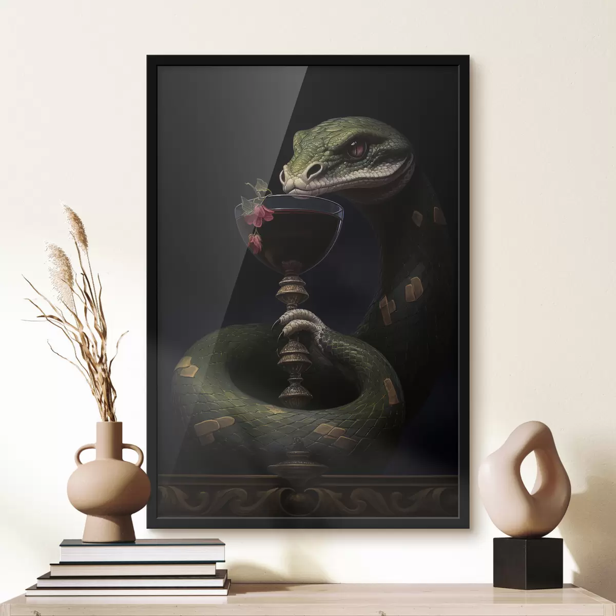 Poster vidrio y serpiente f41140