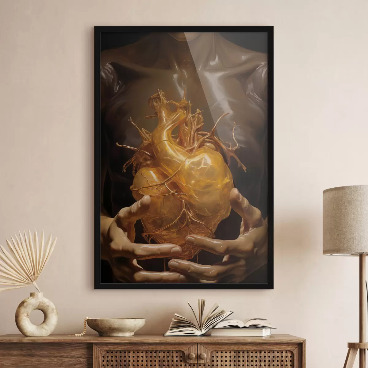 Poster corazón resplandeciente f41144