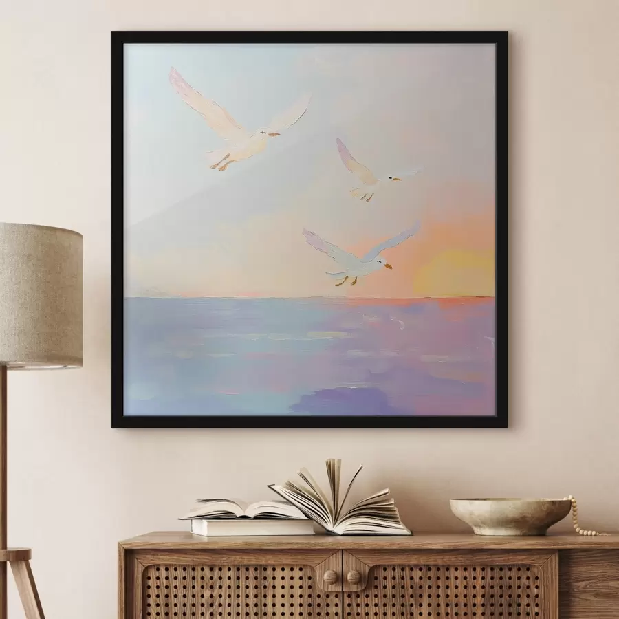 murales de pared Gaviotas cerca del mar f41159