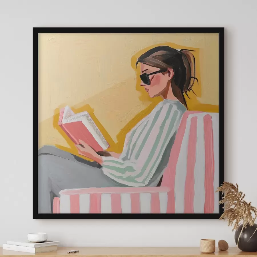 murales de pared La chica está leyendo un libro f41162