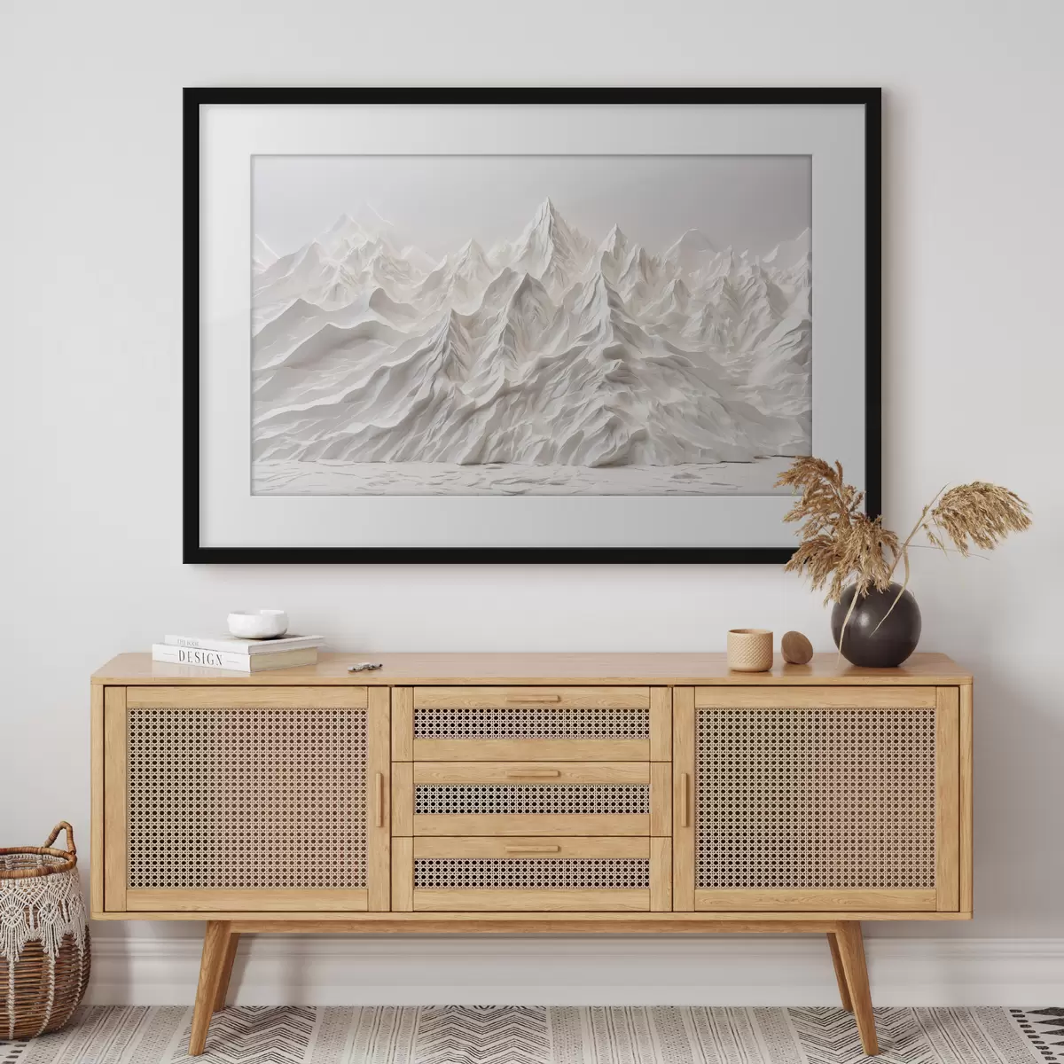 Poster Montañas blancas abstractas f41037
