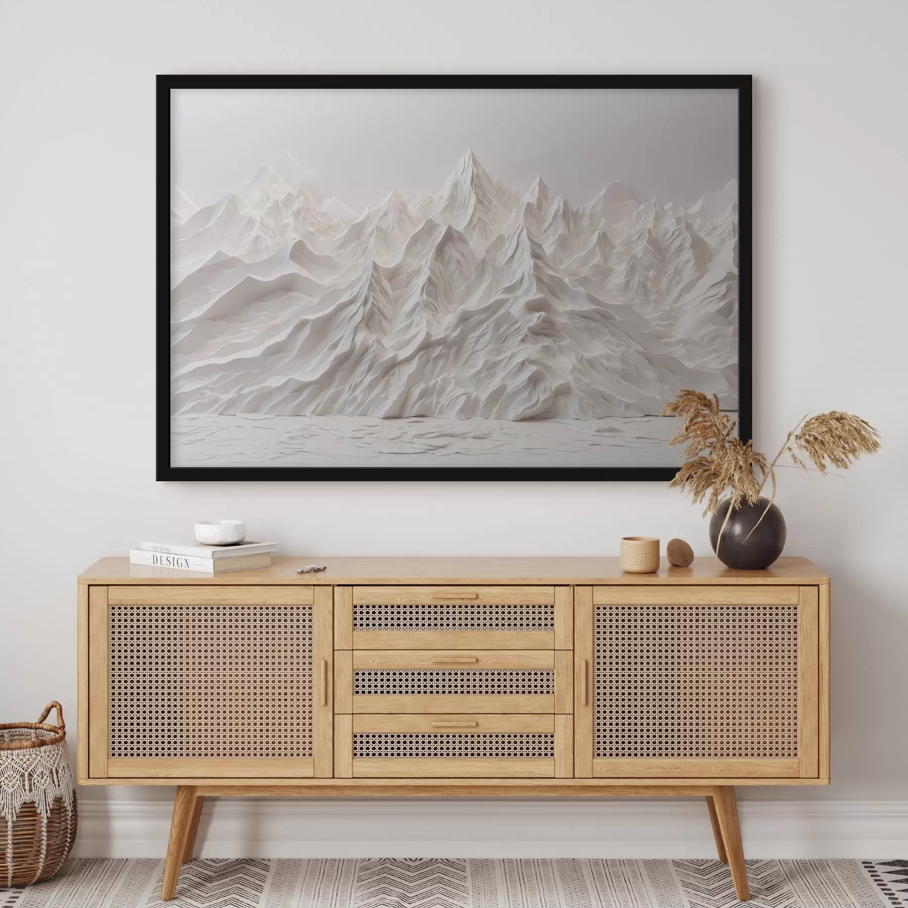 murales de pared Montañas blancas abstractas f41037