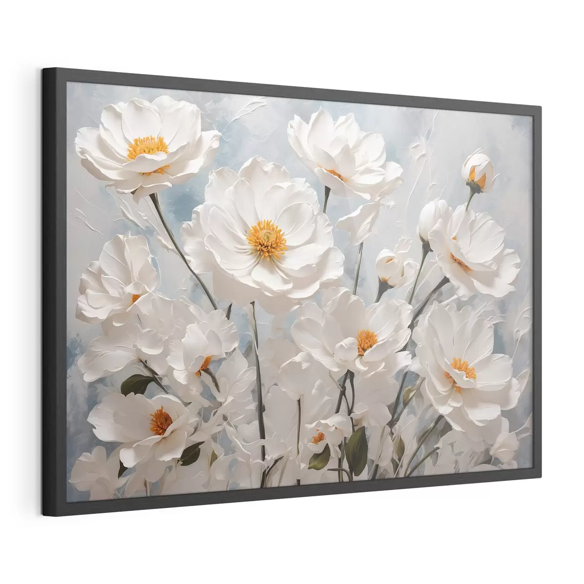 Poster Flores blancas, día azul f41041