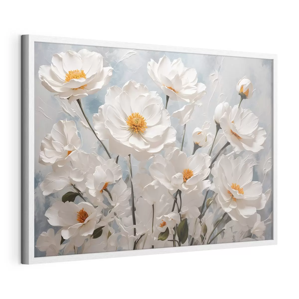 Poster Flores blancas, día azul f41041