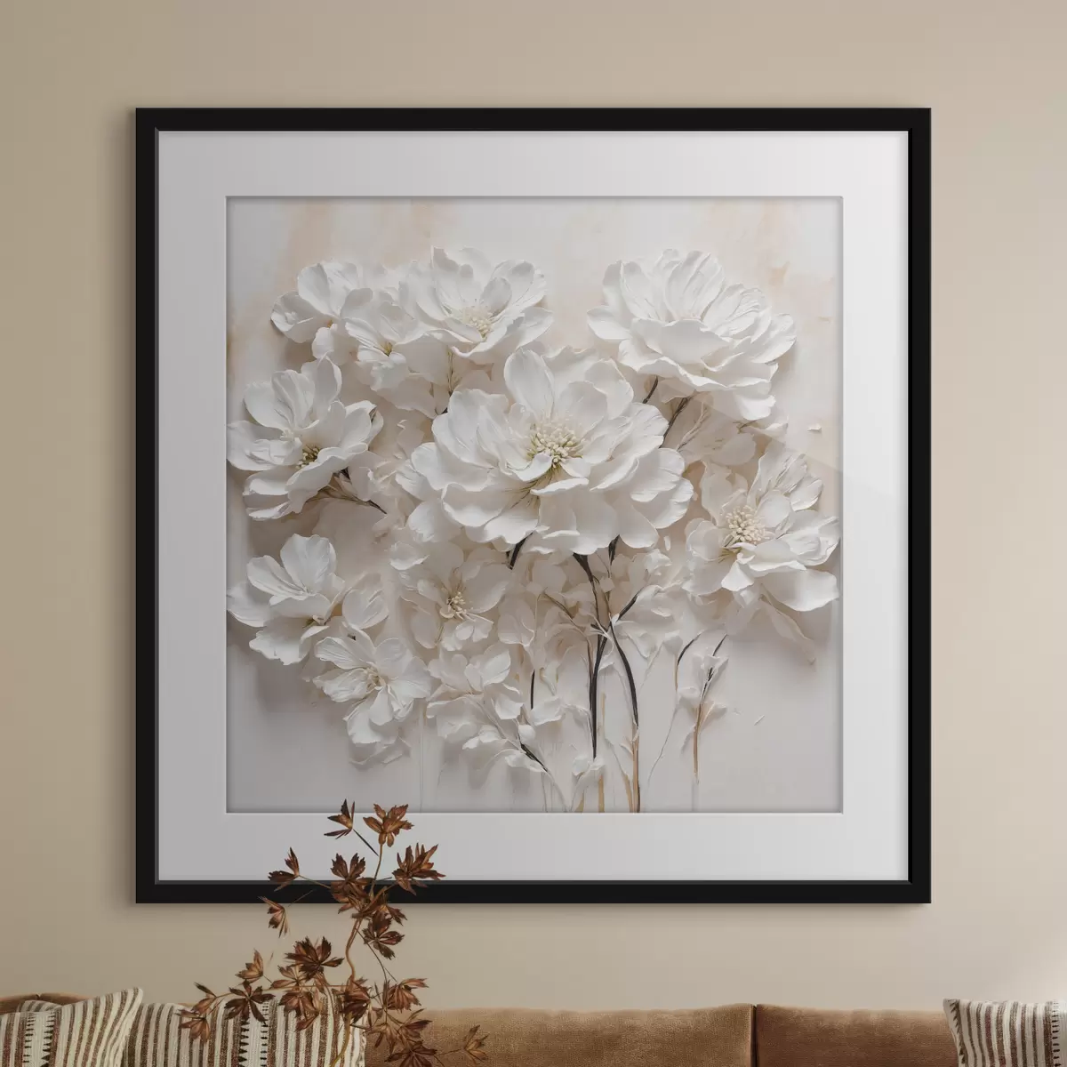 Poster Flores en tallos oscuros f41042