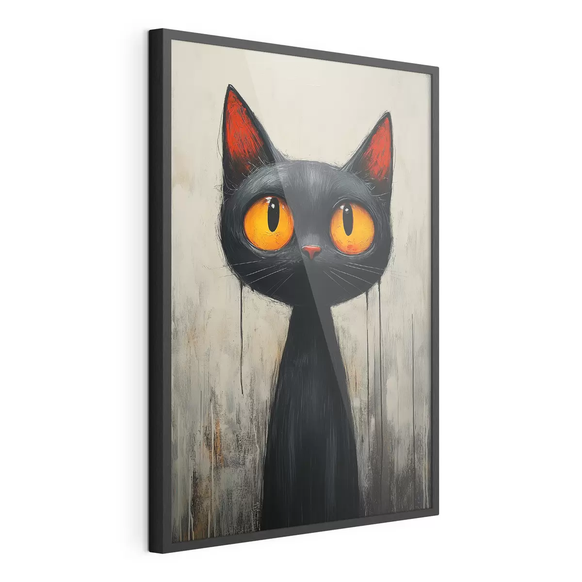 Poster Gato negro de acuarela con ojos amarillos f41120