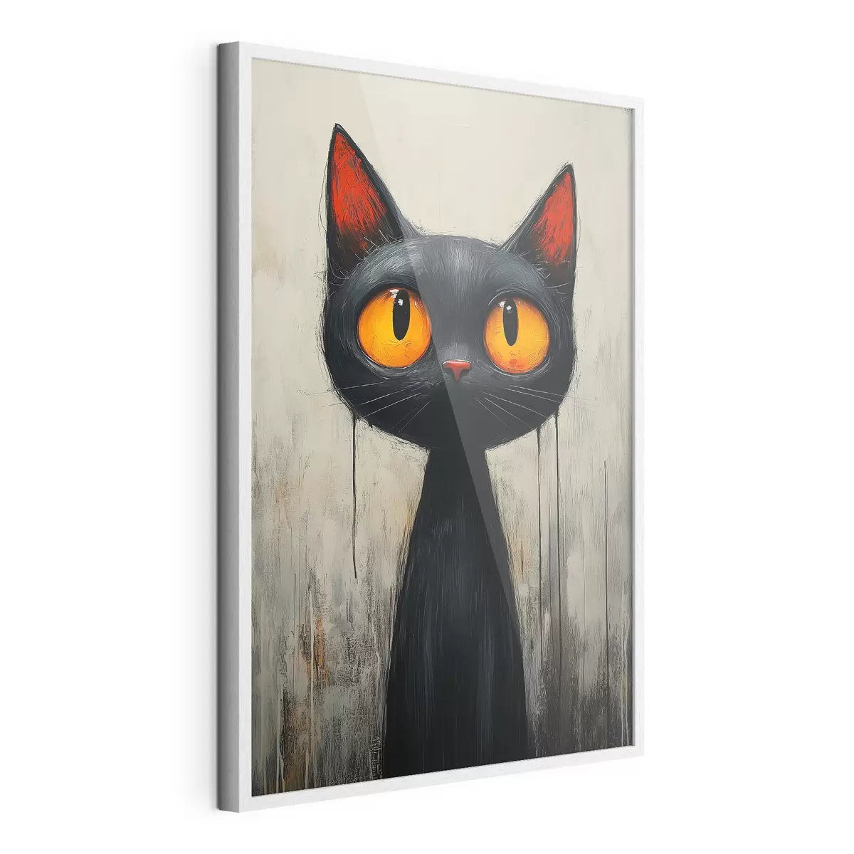 Poster Gato negro de acuarela con ojos amarillos f41120
