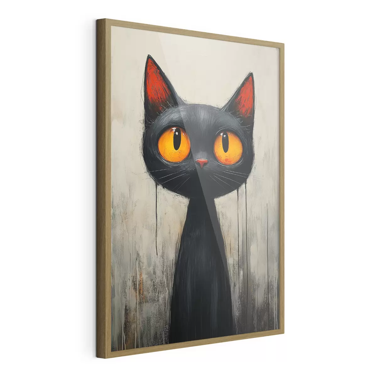 Poster Gato negro de acuarela con ojos amarillos f41120
