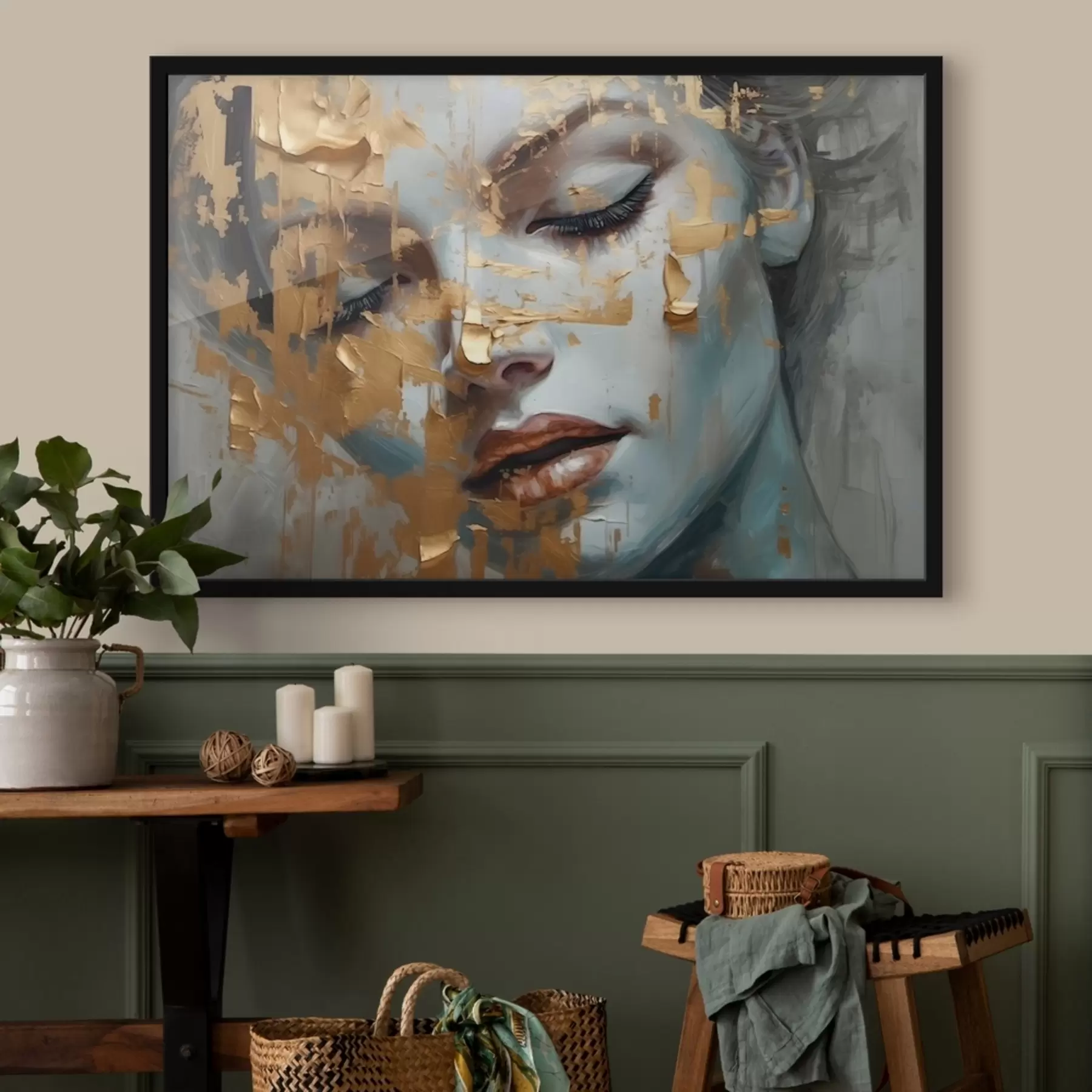 murales de pared cara de una niña f41063