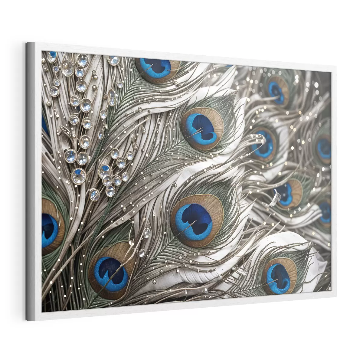 Poster Vibrantes plumas de pavo real con intrincados dibujos y llamativos motivos azules f41103