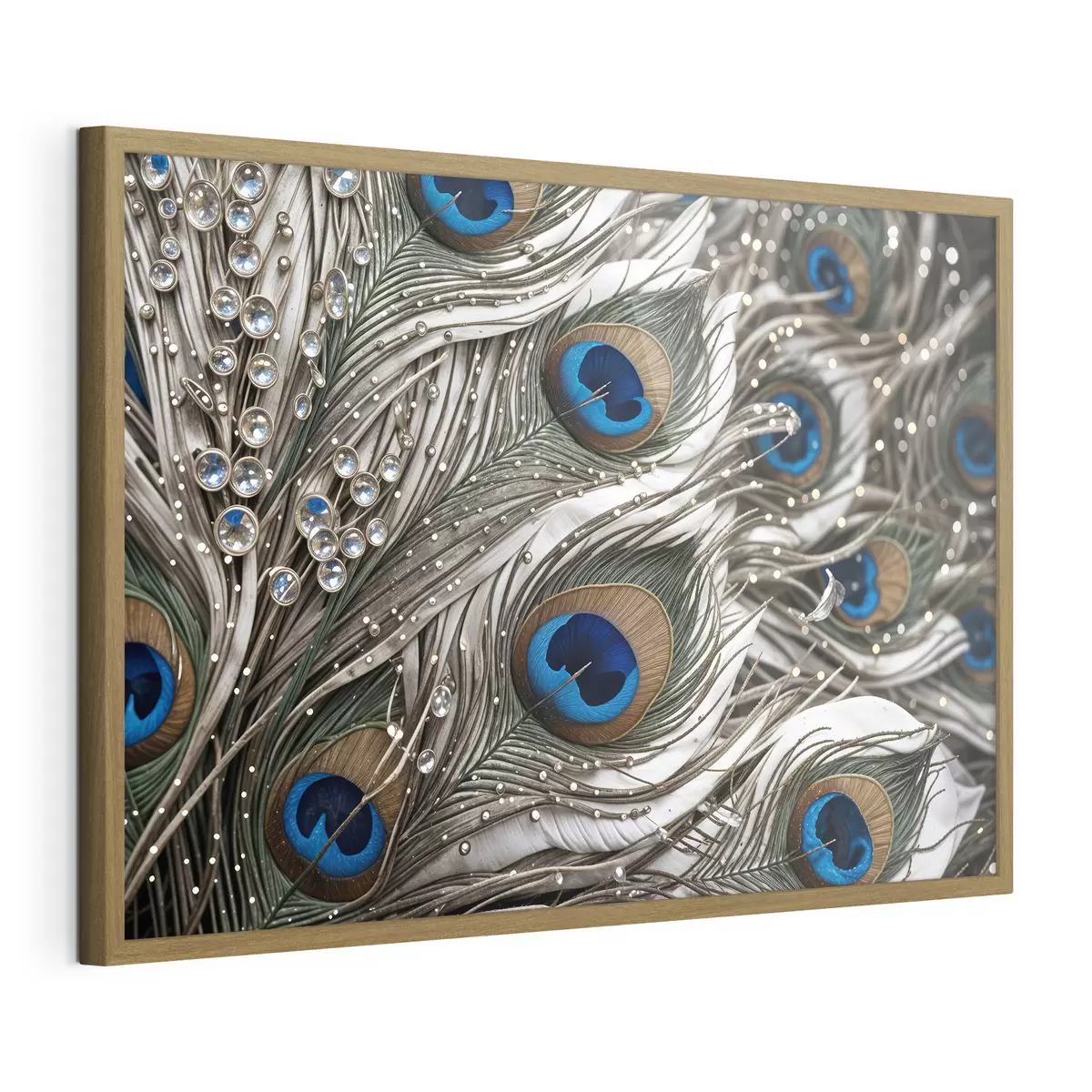 Poster Vibrantes plumas de pavo real con intrincados dibujos y llamativos motivos azules f41103