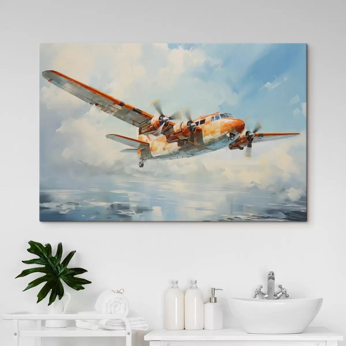 murales de pared El avión vuela en el cielo s41239