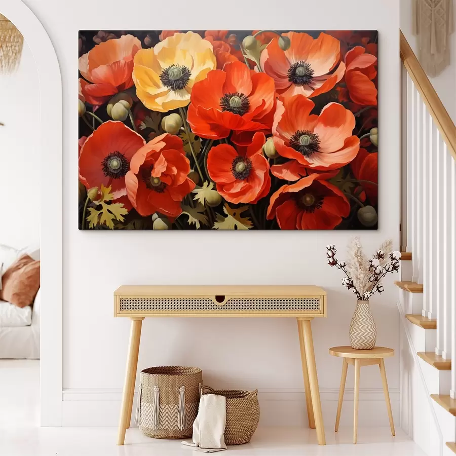 murales de pared Amapolas rojas y naranjas s41243