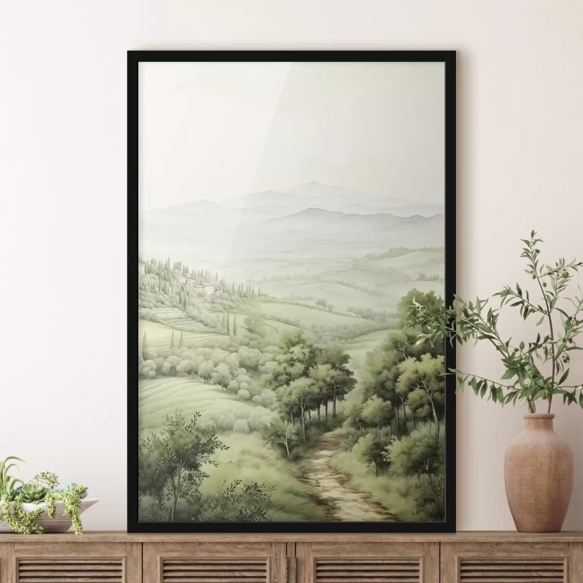 Poster Hermosos paisajes de acuarela, rústico, verano f41221