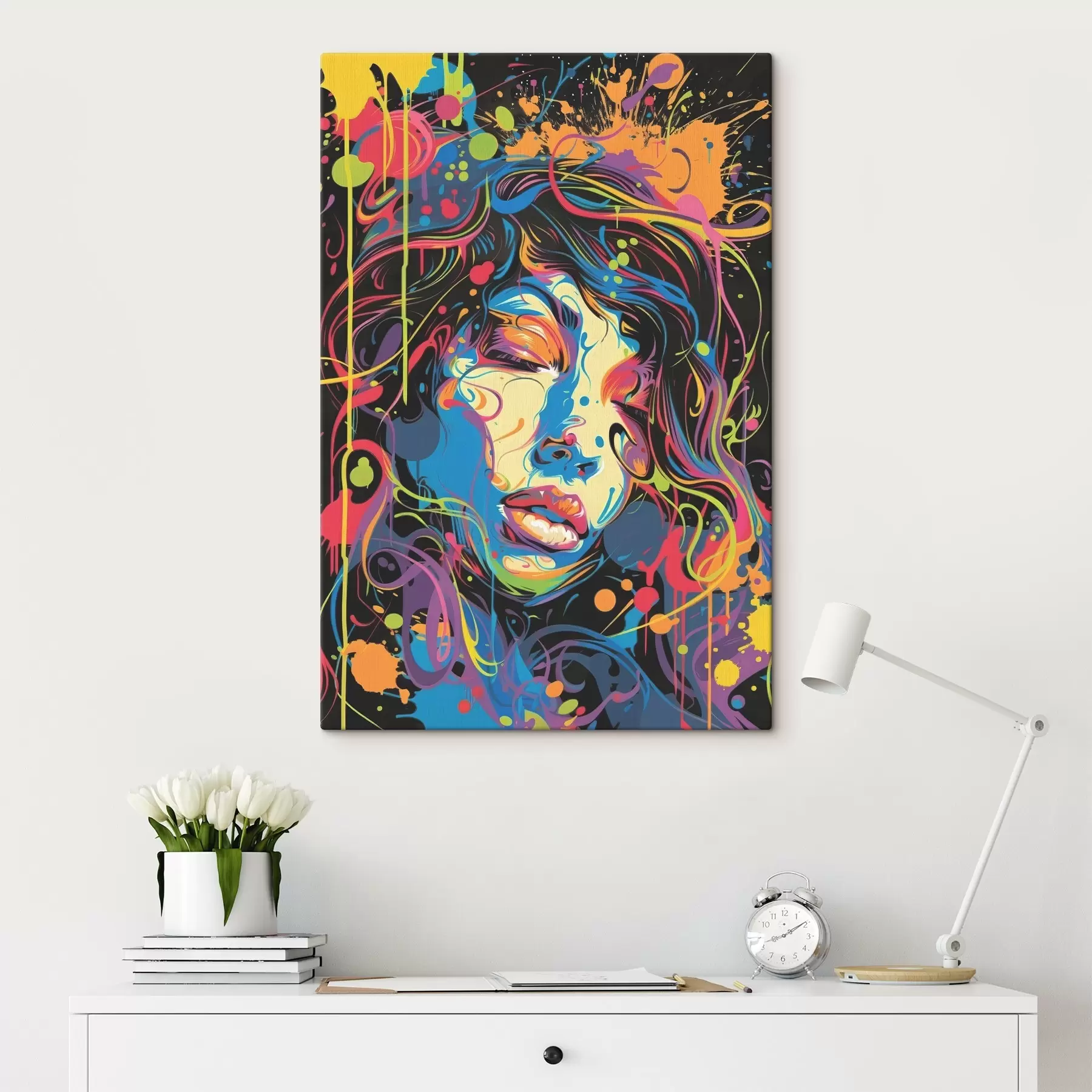 murales de pared Expresión vibrante a través de trazos llenos de color s39034