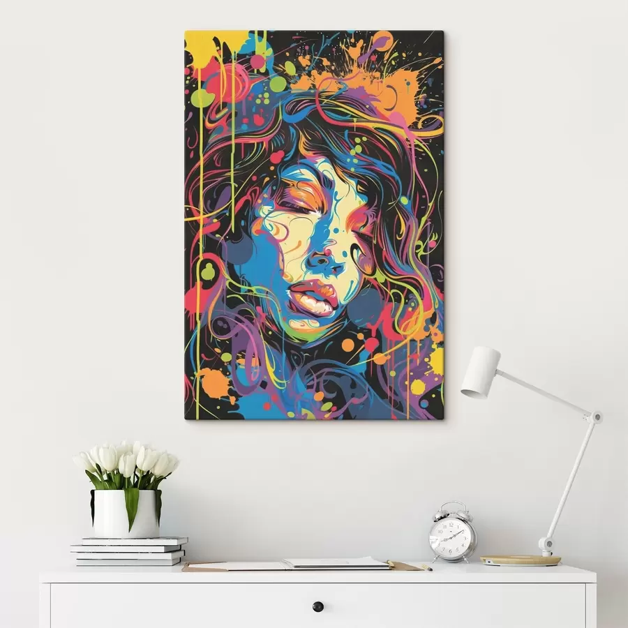 murales de pared Expresión vibrante a través de trazos llenos de color s39034