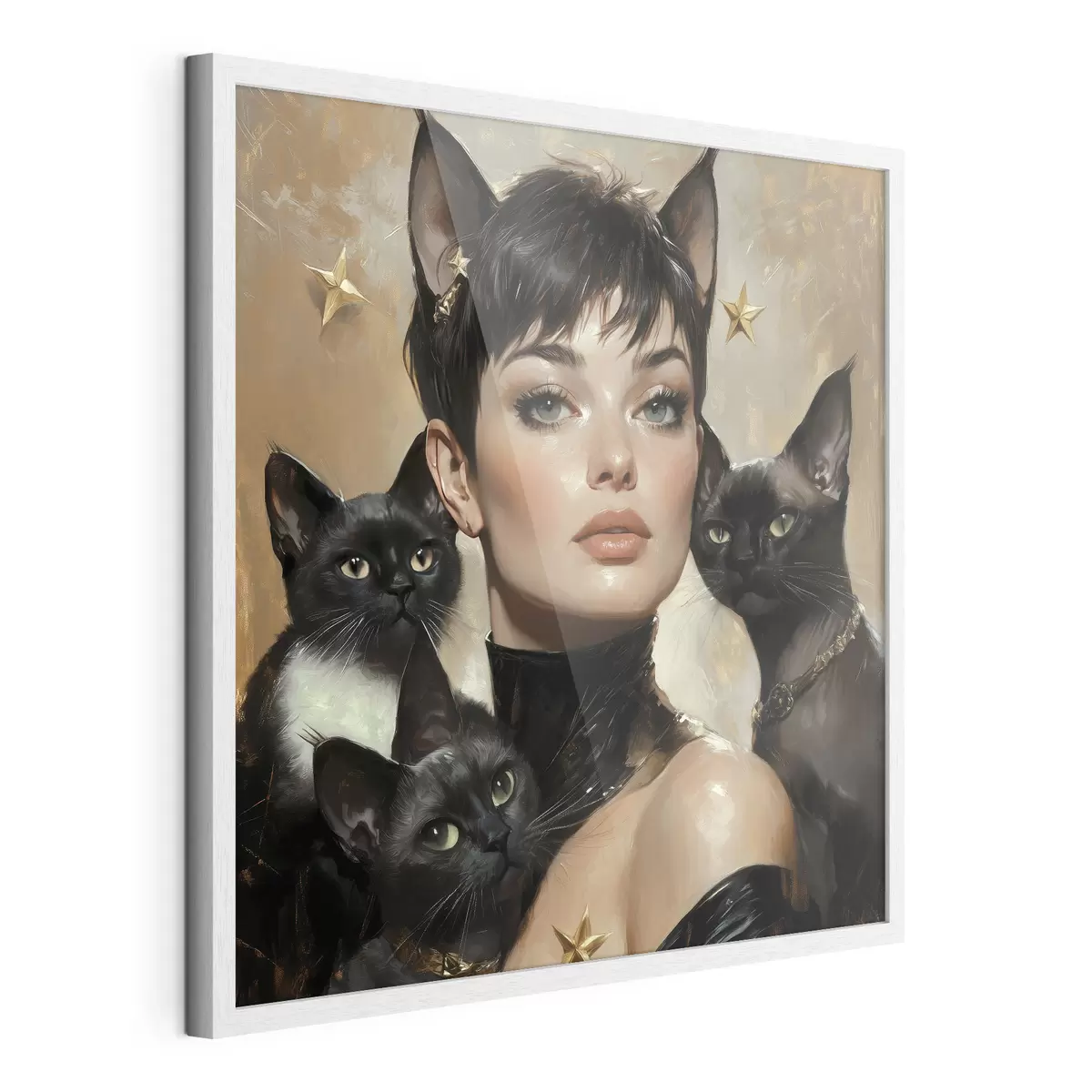 Poster Gata con gatos negros f41344