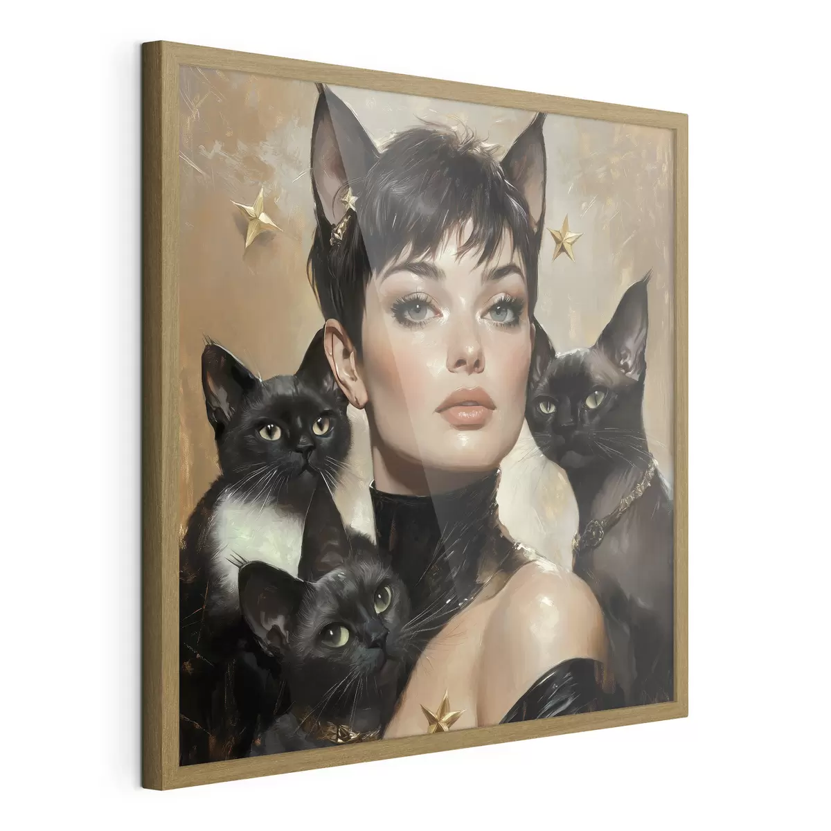 Poster Gata con gatos negros f41344
