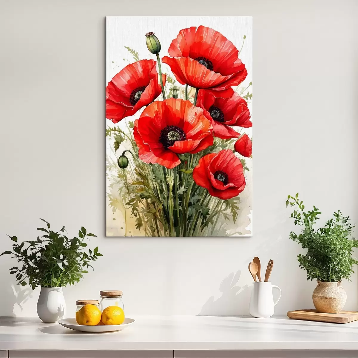 murales de pared amapolas rojas grandes s41404