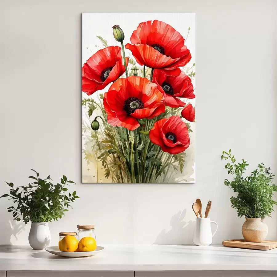 murales de pared amapolas rojas grandes s41404