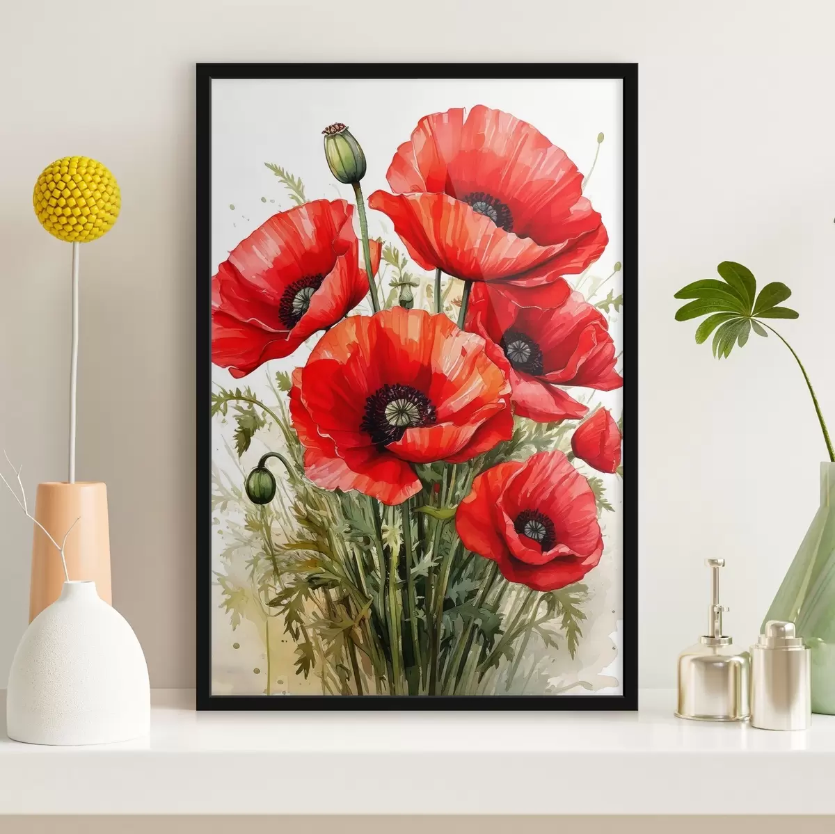Poster amapolas rojas grandes f41404
