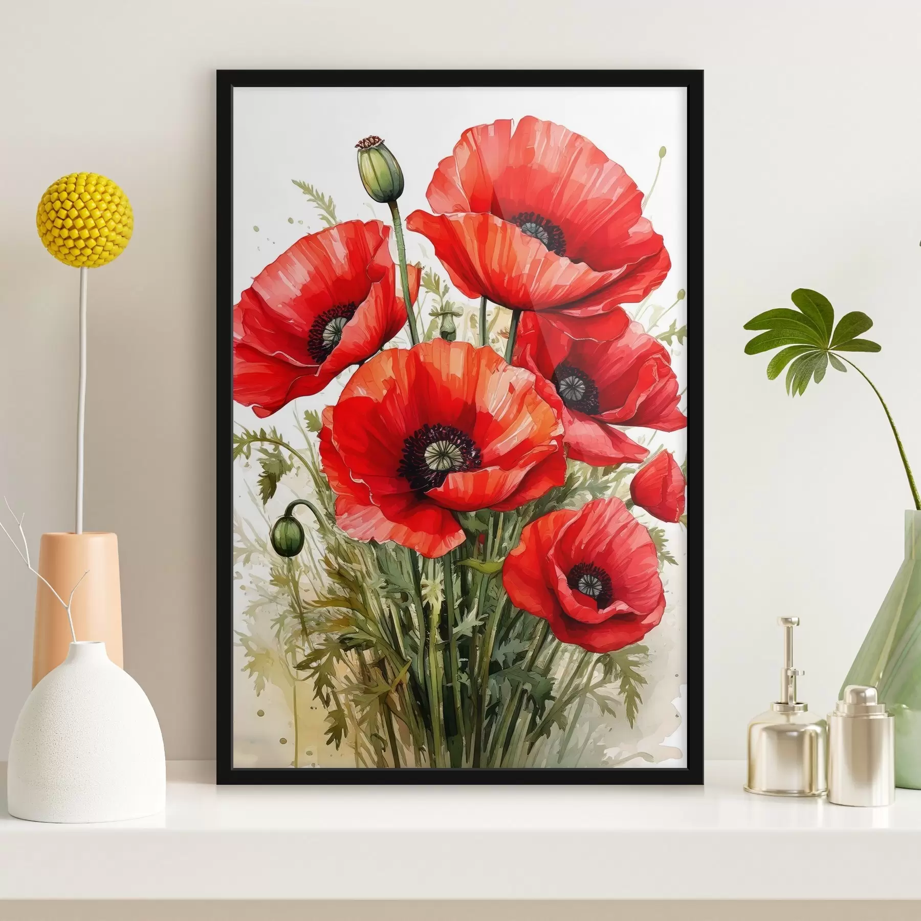 murales de pared amapolas rojas grandes f41404