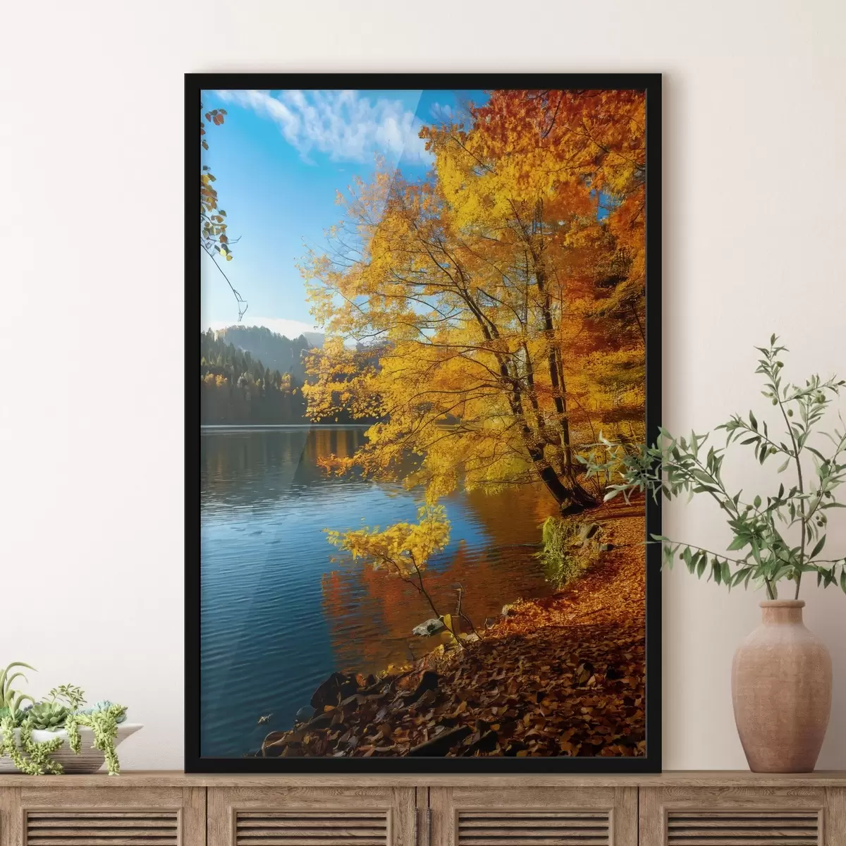 Poster paisaje otoñal junto al lago f41407