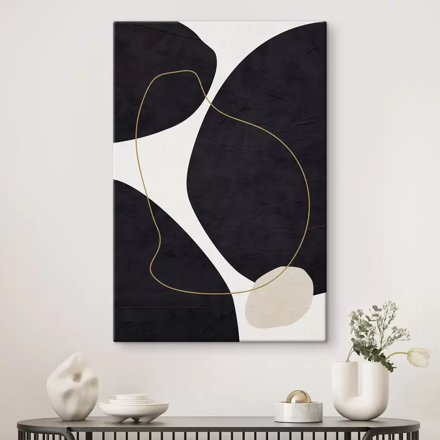 murales de pared Elegantes remolinos en armonía monocroma s36036