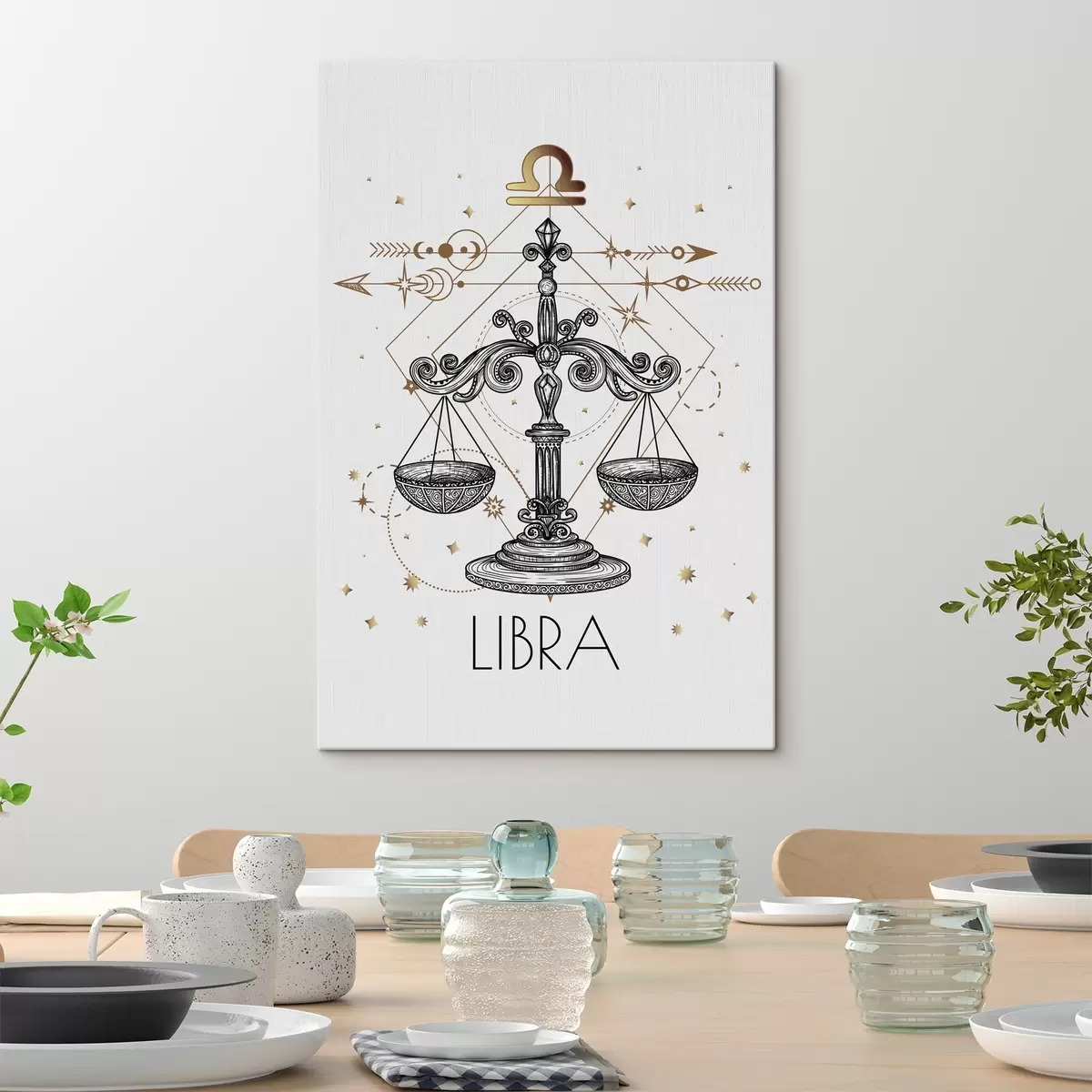 murales de pared Dibujo del signo astrológico de Libra s37305